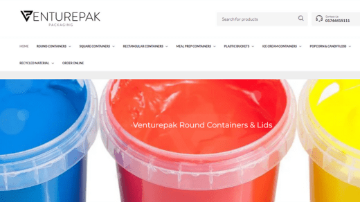 Venturepak ice cream storage containers