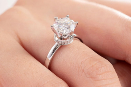 moissanite solitaire engagement ring